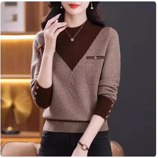 쌍천 중년여성 스웨터 니트티 가을 겨울 골프 니트티 40대 50대 엄마룩 A25121212