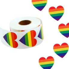 S441 레인보우 하트 롤 스티커 500pcs 다꾸 답례품 구 OC_0404TG