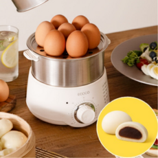모닝핏 에그 멀티쿠커 계란찜기 스텐 멀티쿠커 계란삶는기계 에그쿠커 호빵 고구마, 1단 계란찜기