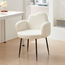 의자 북유럽 벨벳 카페 소파 드레스 안락 등받이 패브릭, 1단계 화장대 의자 베이지화이트 A