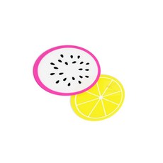 과일모양 실리콘 컵받침 찻잔 수저 미끄럼방지 포크 도자기, 용과