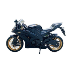 Zhijing 1:12 카와사키 ZX 10R 선물 수집 다이 캐스팅 모델 시뮬레이션 합금 모토 크로스 허가(Black), 1개