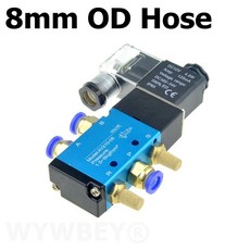 이중 제어 2 위치 5 방향 공압 전기 솔레노이드 밸브 12V 24V 220V 6mm 8mm 10mm 호스 공기 가스 마그네틱, 10 PC-8mm, 03 AC 36V