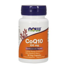 NOW Foods CoQ10 100mg素食膠囊, 30顆, 1罐