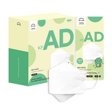 바이오셀프케어뉴입체형비말차단용마스크(KF-AD)(소형)(흰색) 100매 귀안아픈 마스크 국내생산 국산원자재, 1개입, 100개, 화이트