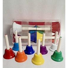 무지개 핸드벨 8pcs 핸드벨 8음계, 1개