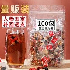 중국 전통차 선물 인삼 오보 구기자 차 남자의 신장 영양 에센스 팔보 남자의 영양 유덕 지속 강한 신장 남자가 늦게까지 밤을 새어 신장 차를 영양 인삼오보차[50팩]... 1개, 인삼오보차【15팩】시판