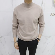 아도르클래식 남성용 하프 반목폴라 캐시미어 긴팔 니트 ZR