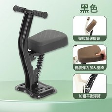 電動車兒童座椅電瓶車前置嬰兒寶寶安全坐椅小孩摩托車可摺疊, 雅緻黑【升級減震+1秒座椅摺疊+無腳踏】:如圖所示