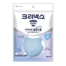 크리넥스 유한킴벌리 라이트핏 쿨마스크 대형, 5개입, 2개, 블루