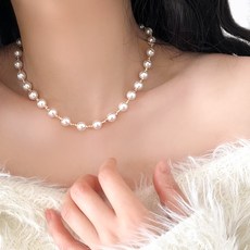 아이루리 고저스 클래식 진주 초커 목걸이 써지컬스틸 우아한 심플 베이직 단아한 여성 패션