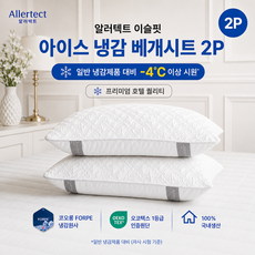 [국내생산] 알러텍트 아이스 냉감 베개 커버 2매 밴드형 여름 베개시트 코오롱 포르페 오코텍스
