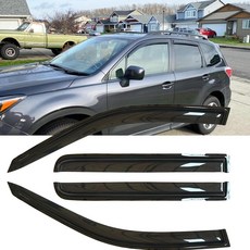 Forester 14-18용 오리지널 비산 방지 사이드 윈도우 윈드 디플렉터 4개 테이프 온 레인 가드 세트 자동차용 멋진 창문 바이저 2014-2018 스바루 포레스터