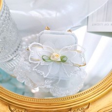 화견 결혼 화동 반려견 보석함 웨딩 목걸이 반지 가방, 레이스 트림, XL, 1L