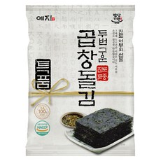 예지김 진도 두번 구운 곱창돌김 5매 5봉 / 국내산 무조미 무첨가 구운김