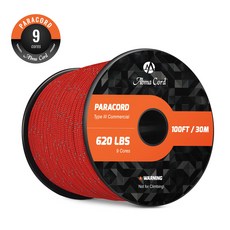 나일론 로프 9가닥 III형 4mm 30m 반사 로프 야외 및 캠핑에 적합, 반사 레드