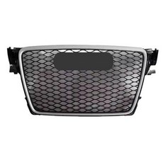 RS4 GrillRacing 그릴 용 프론트 후드 자동차 앞 범퍼 센터 A4S4 B8 2008-2012, 7)With Black Rings