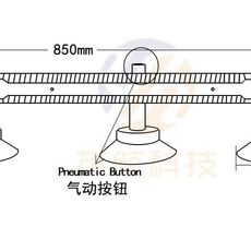 LCD 흡착기 액정 패널 손잡이 운반 압착기 티비 척 유리, 3플레이트 핸들 각각 850MM
