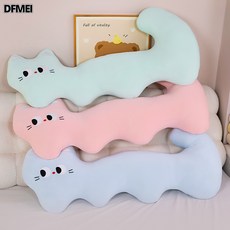 DFMEI 夏季貓咪波浪冰絲抱枕涼感長條枕頭女生睡覺靠枕靠背側睡夾腿神器, 100cm/900g