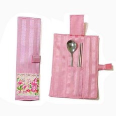 春暖花開粉紅色環保筷袋, 1個, 粉紅色