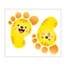 발바닥스티커 바닥꾸미기 통통동물노랑 F-163, 상세페이지 참조