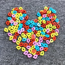 인형 플라스틱 입술 만화 빨간 입 장식 만들기 봉제 니트 장식품 공예 1. Yellow, 5. Red