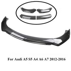 자동차 하단 앞 범퍼 립 스플리터 스포일러 탄소 섬유 바디 키트 부품 튜닝 액세서리 아우디 호환 A5 S5 A4 A6 A7, [01]Carbon Look