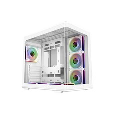 酷碼 Cooler Master Elite 600 曲面鋼化玻璃ATX機殼 內建7風扇 支援雙360mm水冷, 1個, 白色