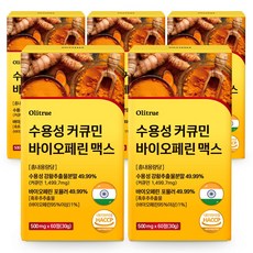[정품] 강황 수용성 커큐민 바이오페린 HACCP인증, 5개, 60정