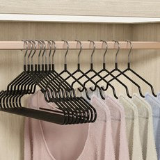 슬림 코팅 논슬립 베이직 철제 옷걸이 티셔츠걸이 5p 세트, 성인40cm검정, 5개