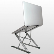 쇼즐 휴대용 2단 노트북 거치대 각도조절 스탠드 접이식 알루미늄 다용도 태블릿 맥북 스탠드 받침대, 실버, 1개