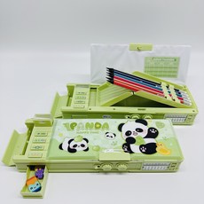 다함 비밀번호 잠금 기능 필통 만능 변신 초등 학생 남아 여자 학생 학용품, 1개, 판다 해피 타임