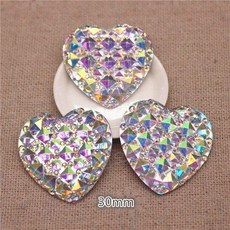 공예 레진 하트 플랫백 반짝 블링 10-30mm, 30mm 10pcs