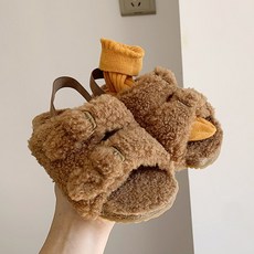 Do Brother 孩童雙帶釦絨毛涼鞋