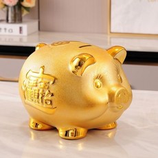 [3몰] 황금 돼지 저금통 복저금통 장식품 개업 집들이선물 부자되세요 (S/M/L)