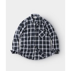 [인더스트] 타임리스 플래드 체크 셔츠_네이비
