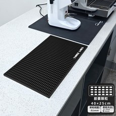 실리콘드라잉매트 물빠짐 기본형 건조대 주방 식기 싱크대 원형 카페 바리스타, 1개, 40x25x1cm 무광 블랙 항균