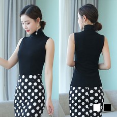 칸프 민소매 폴라티 SD-220557 나시 민소매폴라티 여성 여성나시 터틀넥 목티 티숙