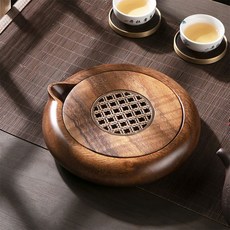 南美胡桃木儲水式壺承茶盤 直徑20cm, 如圖所示, 1個
