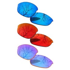 ToughAsNails 오클리 OO9144 하프 재킷 2.0 팩-BSB6용 편광 교체 렌즈 3쌍 307810, Ice Blue & Fire Orange & Grape, Ice Blue & Fire Orange & Grape