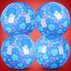 Leyndo 블루 및 골든 링 비치 볼 6개 20cm(7.87인치) 공기 주입식 여름 비치볼 장난감 수영장 생일 파티 루아우 장식 게임 선물_157249, 4, 블루, 핑크