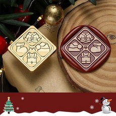 봉투 스탬프 크리스마스 왁스 눈송이 순록 황동 1개 B, 07