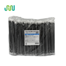 일회용 빨대 7 x 21cm 일자형 빨대 검정 개별포장 스트로우, 1개, 500개입