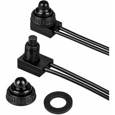 샌드프렌 2PCS RV 푸시 버튼 스위치 4.3인치 라인의 방수 12V 온오프 SPST 차량 유선 자동차 토글 SUV 모터사이클 ATV UTV용 범용