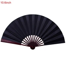 10.6 인치/13 실크 옷감 빈 중국어 접는 팬 나무 고대 서예 그림 홈 장식, 01 13 inches, 04 Black A