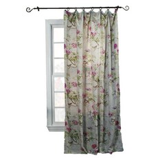 Ellis Curtain Balmoral 100% 원단 완벽한 장식 꽃무늬 프린트 로드 포켓 패널 창문 커튼 - 112.4cm x 213.4cm 레드