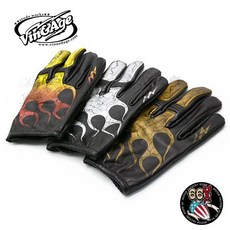 Vin&Age VG25F 彷舊龜裂加工火焰牛皮手套, 1個, M,金色