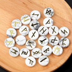 탄생석 크리스탈 비즈 광장 룬 에너지 마녀 운세 돌 홈 인테리어, 16-19mm, 2. White Turquoise