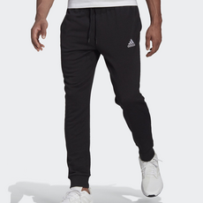 adidas 愛迪達 Logo刺繡運動長褲 黑色