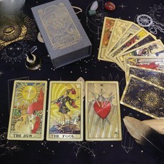 유니버셜웨이트 타로카드 컬렉션 점술 Universal Waite Tarot (78장 세트), Gilded Flower Back